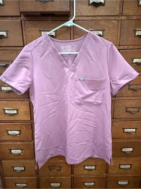 Small Mineral Mauve FIGS Scrub Top